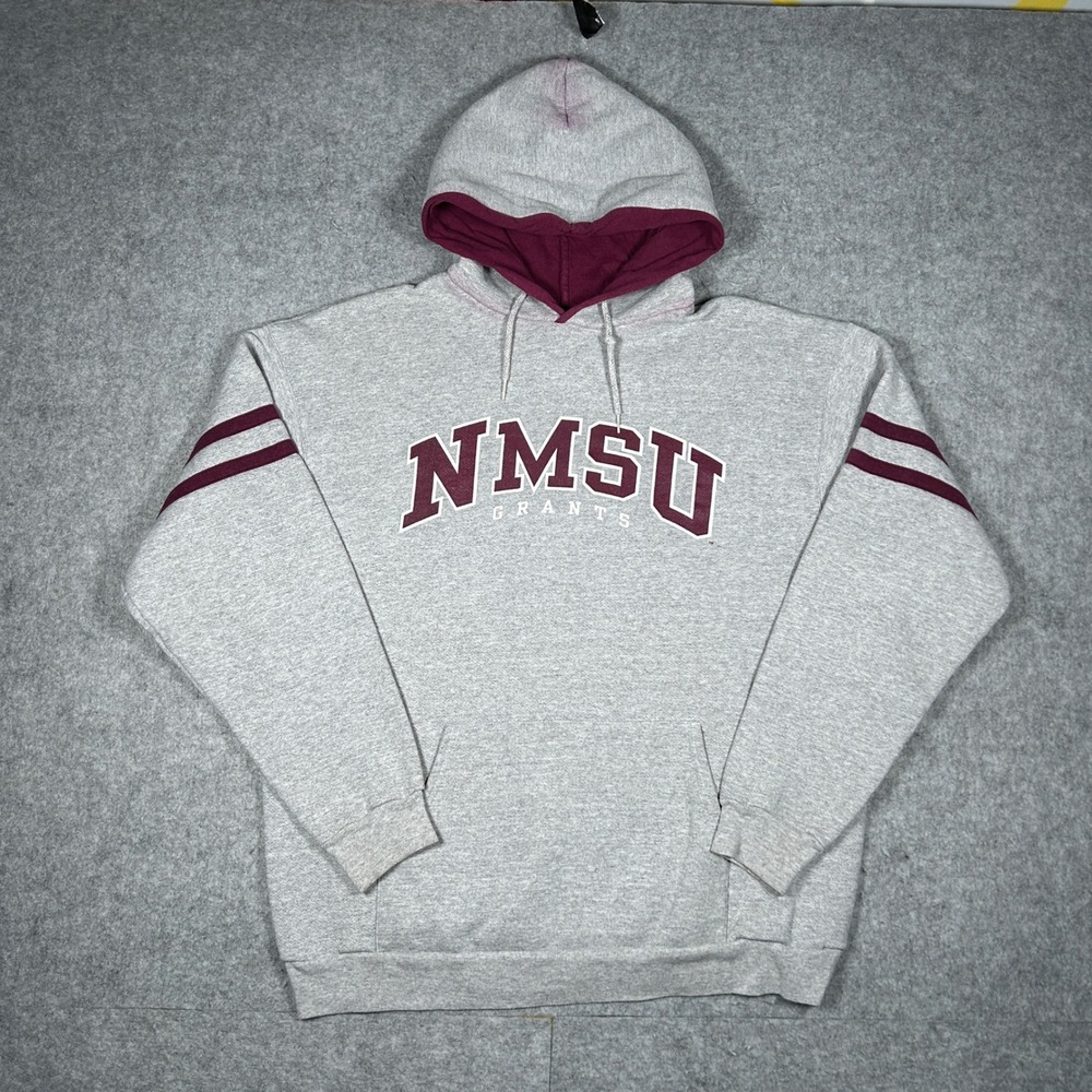 NMSU Grantsβ Hoodie Mens Large Gray Maroon Collegiate Vintage Pullover CH Sports